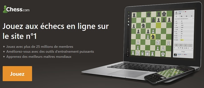 Jeux et exercices d'checs avec le site Chess.com